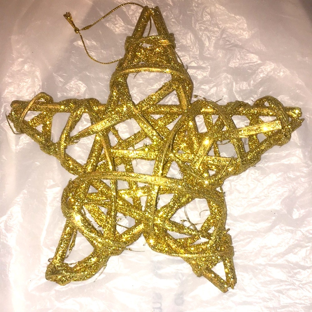 GOLD GLITTER STAR DECOR